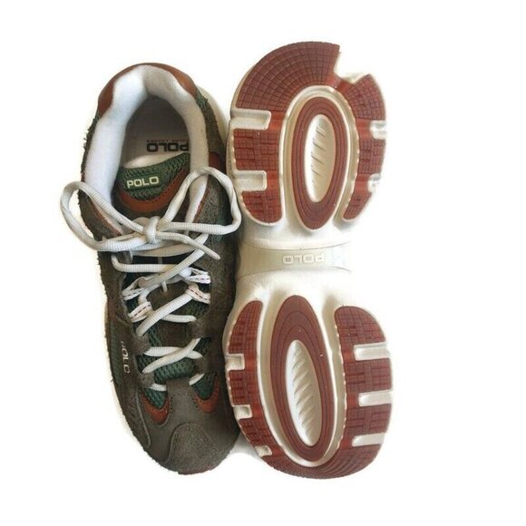 Polo Ralph Lauren Modern Trainer 100 Sneakers Mens Size 7.5 Shoes Green White - Picture 7 of 8